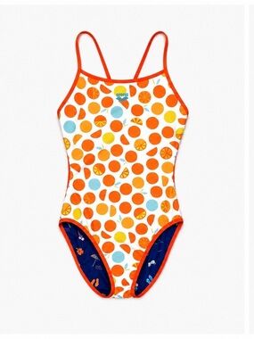 Arena Reversible One Piece Swimsuit Women’s size 28 Mango Multicolored Triathlon